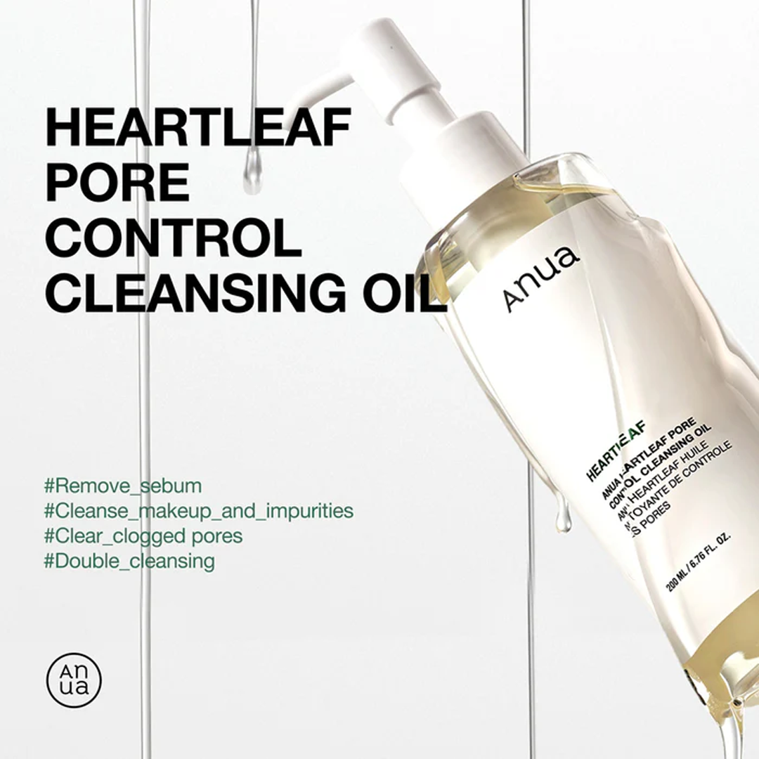 Anua Heartleaf Pore Control Cleansing Oil, Oil Cleanser for Face, Makeup Blackhead Remover 200ml - Image 2