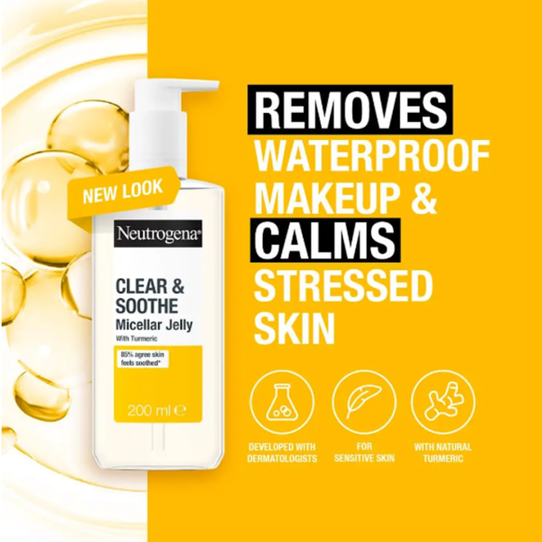 Neutrogena Clear and Soothe Micellar Jelly Make-Up Remover 200 ml - Image 2