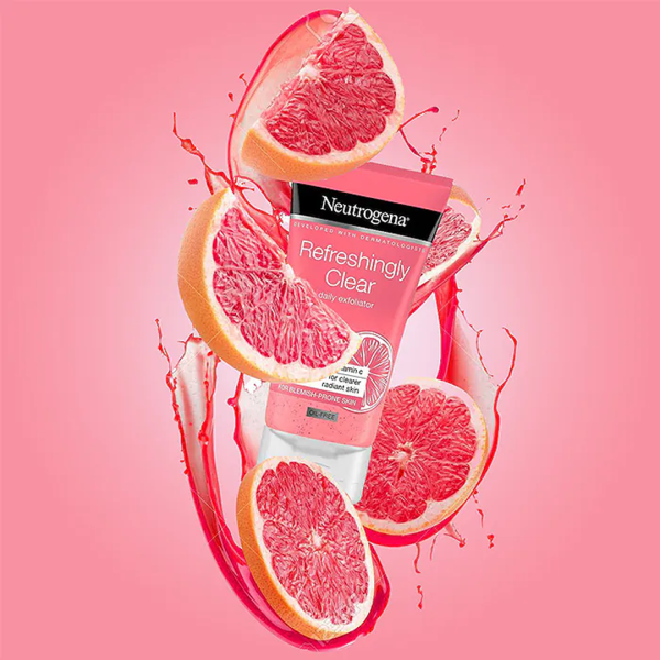 Neutrogena, Fresh & Clear Daily Exfoliator, Pink Grapefruit & Vitamin C, 150ml - Image 2