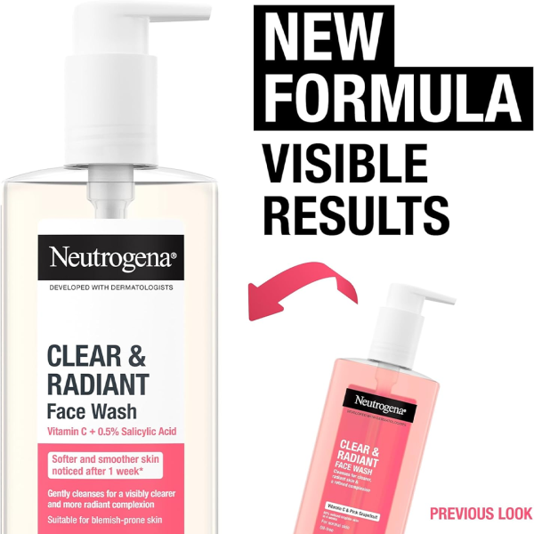 Neutrogena, Fresh & Clear Facial Wash, Pink Grapefruit & Vitamin C, 200ml - Image 3