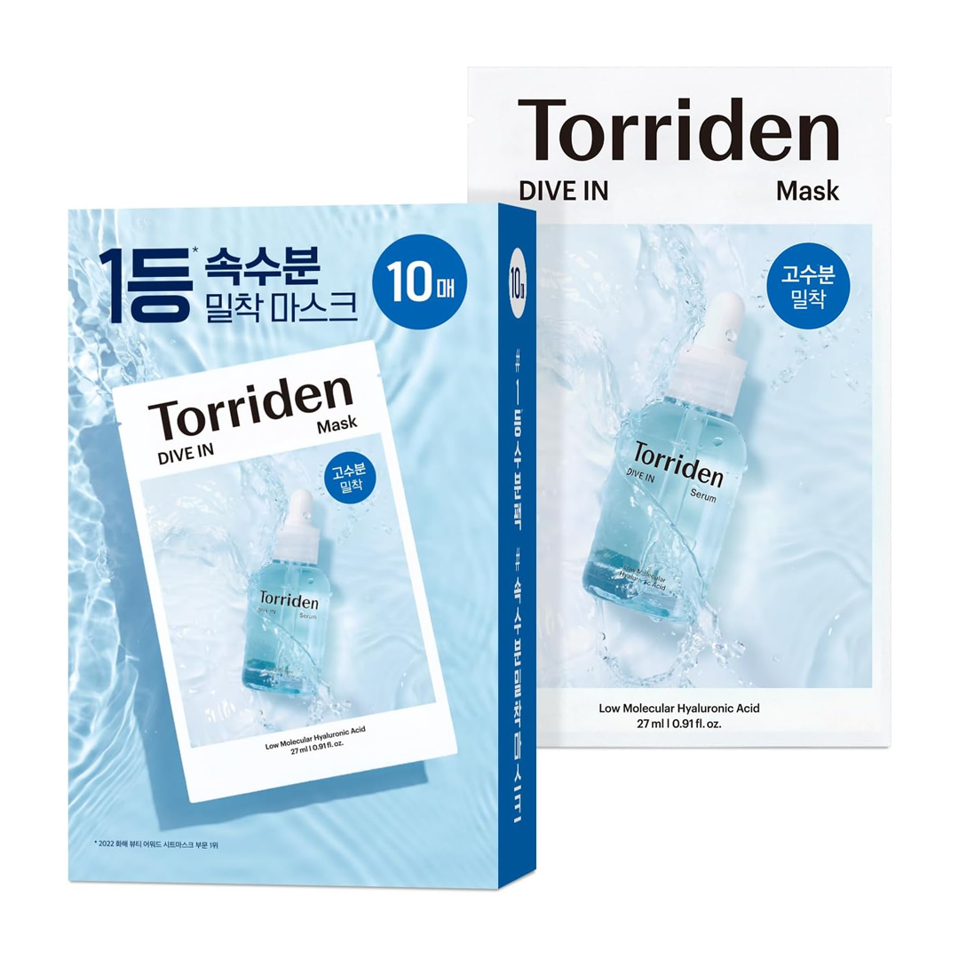 Torriden DIVE IN Hyaluronic Acid Facial Mask (10 sheets)