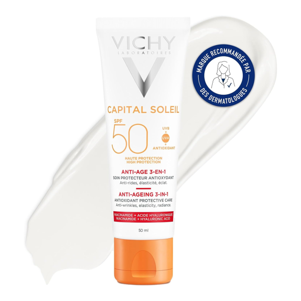 Vichy Capital Soleil Anti-Ageing 3-in-1 High Sun Protection for Face SPF50 50ml - Image 2