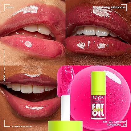 NYX PROFESSIONAL MAKEUP Fat Oil Lip Drip, Moisturizing, Shiny, Vegan Tinted Lip Gloss, Non-Sticky Finish, 12H Hydration, Squalane, Raspberry and Cloudberry Oils - SUPERMODEL - Image 3